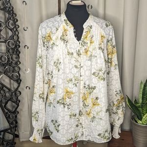 White House Black Market Floral Blouse